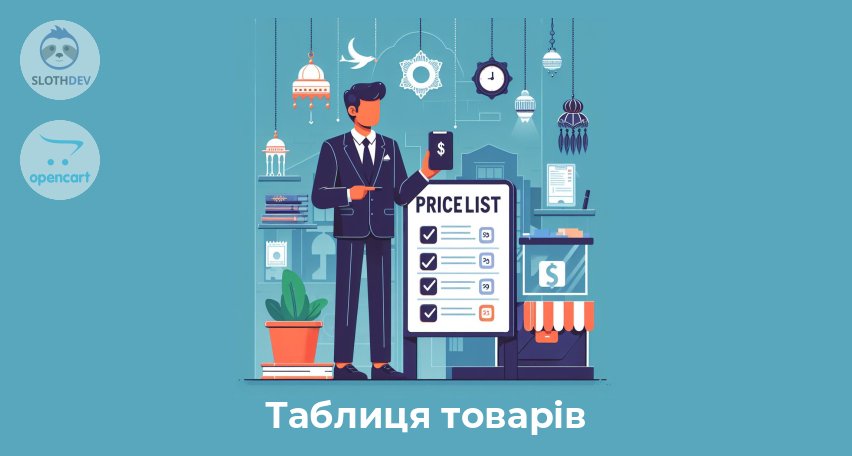 Модуль Opencart Таблиця товарів 
