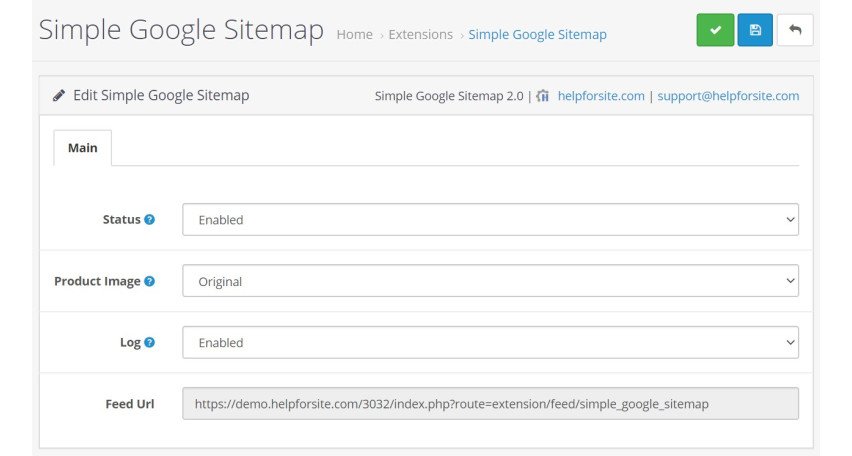 Модуль Opencart Простий Google Sitemap 