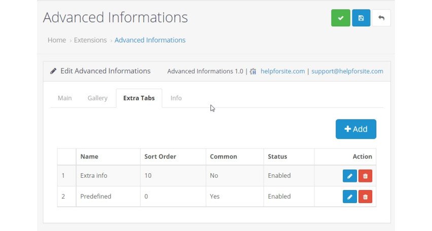 Модуль Opencart Розширені інформаційні статті 