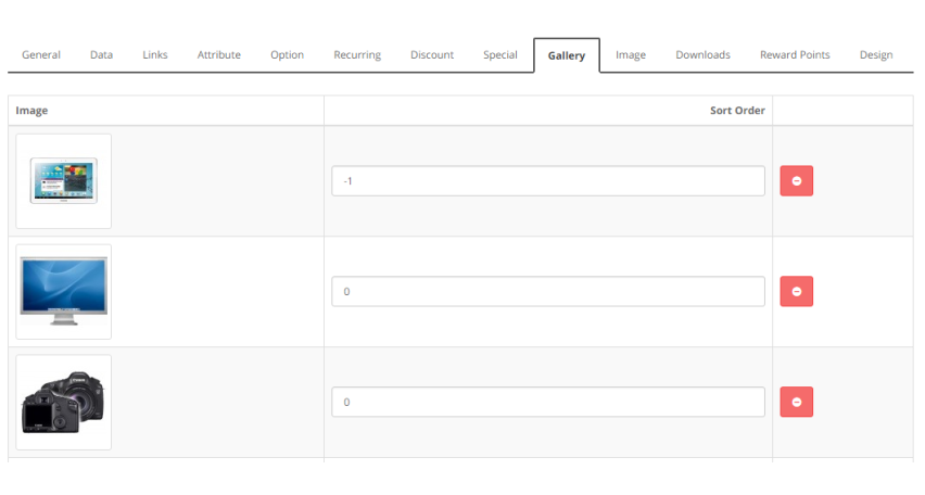 Модуль Opencart Вкладка галереї зображень для товару 