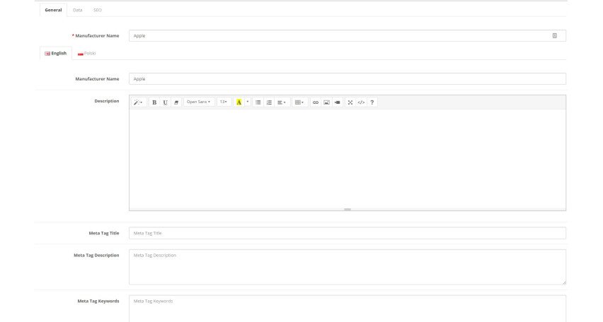 Модуль Opencart Опис Виробника Opencart3 